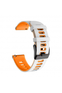 Obrázok pre Farebný silikónový remienok pre Samsung Galaxy Watch 46 mm, bielo-oranžový