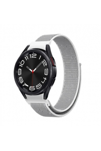 Obrázok pre Tkaný nylónový remienok pre Samsung Galaxy Watch 6, sivo-biely