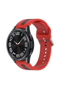 Obrázok pre Dvojfarebný silikónový remienok pre Samsung Galaxy Watch 6 Classic 47 mm, červeno-čierny