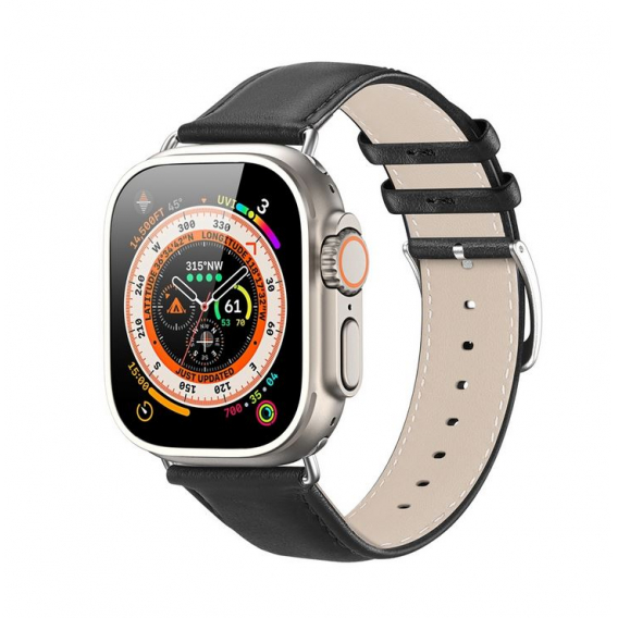 Obrázok pre DUX DUCIS YS - kožený remienok pre Apple Watch SE (2023) 44mm, sivý