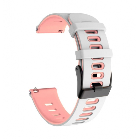Obrázok pre Farebný silikónový remienok pre Samsung Galaxy Watch 46 mm, bielo-ružový