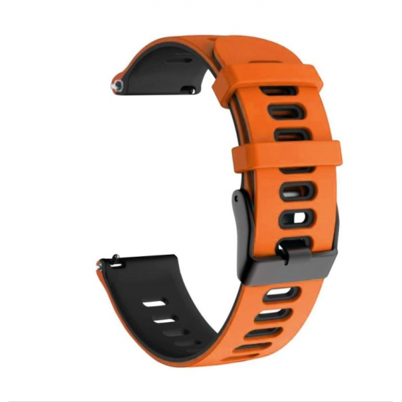 Obrázok pre Farebný silikónový remienok pre Samsung Galaxy Watch 46 mm, oranžovo-čierny