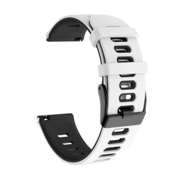 Obrázok pre Farebný silikónový remienok pre Samsung Galaxy Watch 46 mm, bielo-čierny