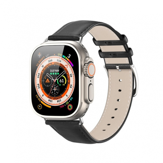 Obrázok pre DUX DUCIS YS - kožený remienok pre Apple Watch  SE 2022 44mm, čierny