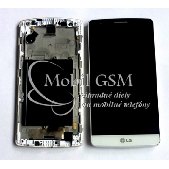 Obrázok pre LCD displej LG G3s D722 - Dotykové sklo - Rám - Biely
