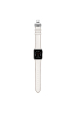 Obrázok pre Kožený remienok s motýlikovou sponou pre Apple Watch 45 / 44 / 42 mm, biely