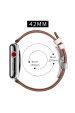 Obrázok pre Kožený remienok s motýlikovou sponou pre Apple Watch 45 / 44 / 42 mm, biely