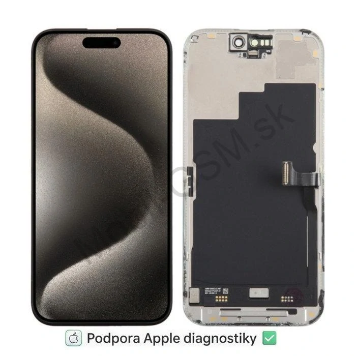 Apple iPhone 15 Pro - LCD Displej + Dotykové Sklo + Rám CPG Diagnosable Soft OLED 120Hz