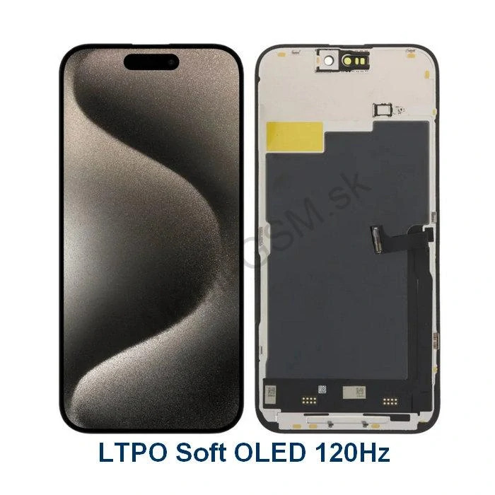 Apple iPhone 15 Pro Max - LCD Displej + Dotykové Sklo + Rám LTPO Soft OLED 120Hz