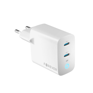 Forever TC-06-40CC GaN PD QC charger 2x USB-C 40W biela