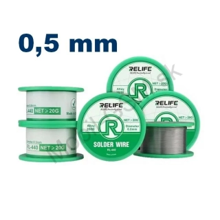 Relife RL-440 – Kvalitný spájkovací cín s tavidlom (0,5 mm / 20 g)