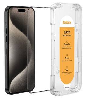 ENKAY Celosklenená silikónová fólia pre Apple iPhone 15 Pro Max