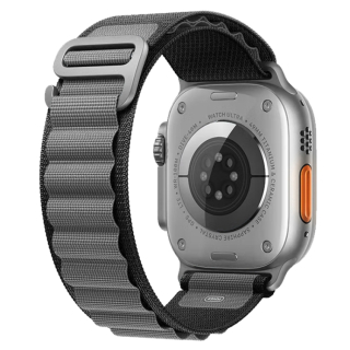 Štýlový nylónový remienok pre Apple Watch 45mm / 44mm / 42mm, čierny