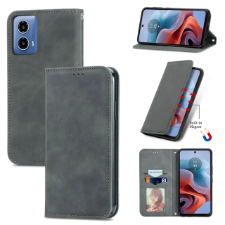 Retro kožené puzdro pre Motorola Moto G34