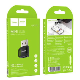 HOCO OTG adaptér USB A na typ C 3A UA31D čierny