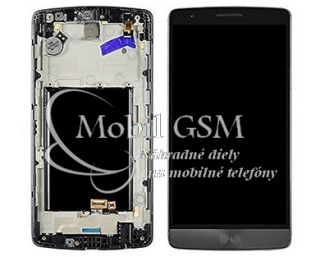 LCD displej LG G3s D722 - Dotykové sklo - Rám - Titan