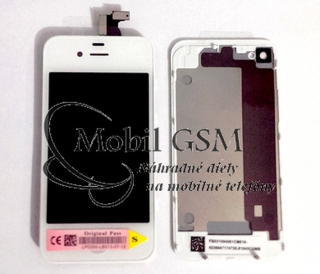 LCD displej iPhone 4S + Dotykové sklo + Zadný kryt - biely