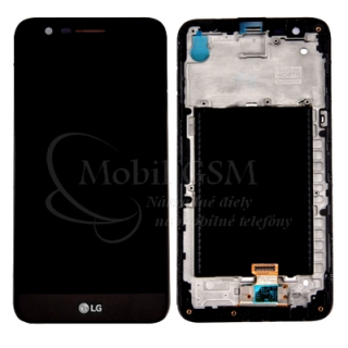 LCD displej LG K10 2017 - M250n  - Dotykové sklo - Rám - Čierny