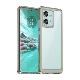Akrylové hybridné TPU puzdro pre Motorola Edge 40 Neo priehľadná-šedá