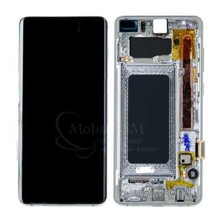 LCD Displej + Dotykové sklo + Rám Samsung Galaxy S10e G970F - Strieborná