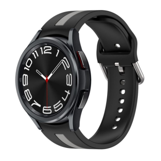 Dvojfarebný silikónový remienok pre Samsung Galaxy Watch 6 Classic 47 mm, červeno-čierny