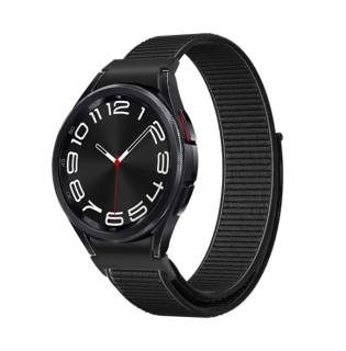 Tkaný nylónový remienok pre Samsung Galaxy Watch 6, čierny