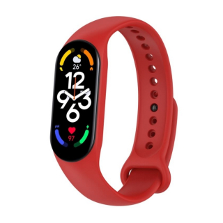 Náhradný silikónový remienok pre Xiaomi Mi Band 7 / 6 / 5, červený