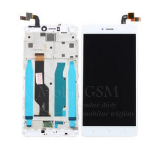 LCD displej Xiaomi Redmi Note 4X, Note 4 Globál a Dotykové sklo + rám - biely