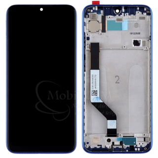 LCD displej Xiaomi Redmi Note 7 a Dotykové sklo + rám modrý