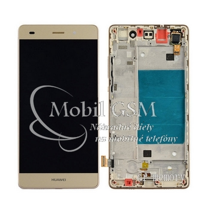LCD Displej Huawei P8 Lite - Dotykové sklo - rám - Zlaty
